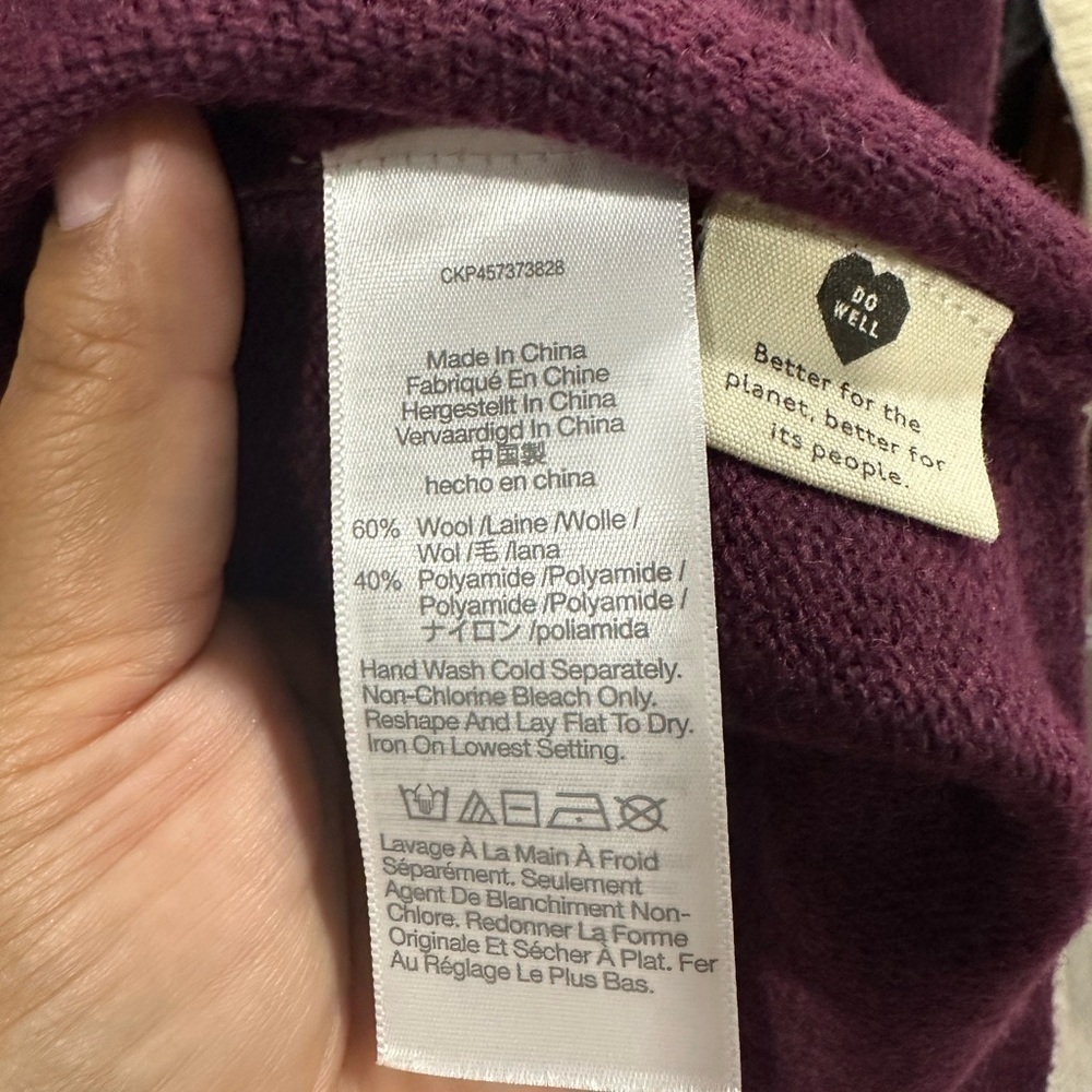 NWT Madewell Hickory Purple Turtleneck Sweater Size: S - Picture 5 of 5